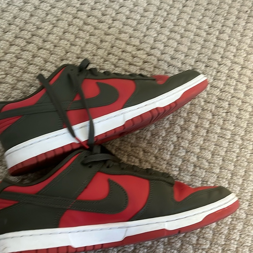 Nike Dunks 
Dark Green and Red